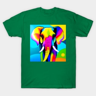 Colorful Elephant Digital Sand Art Portrait (MD23Ar036b) T-Shirt